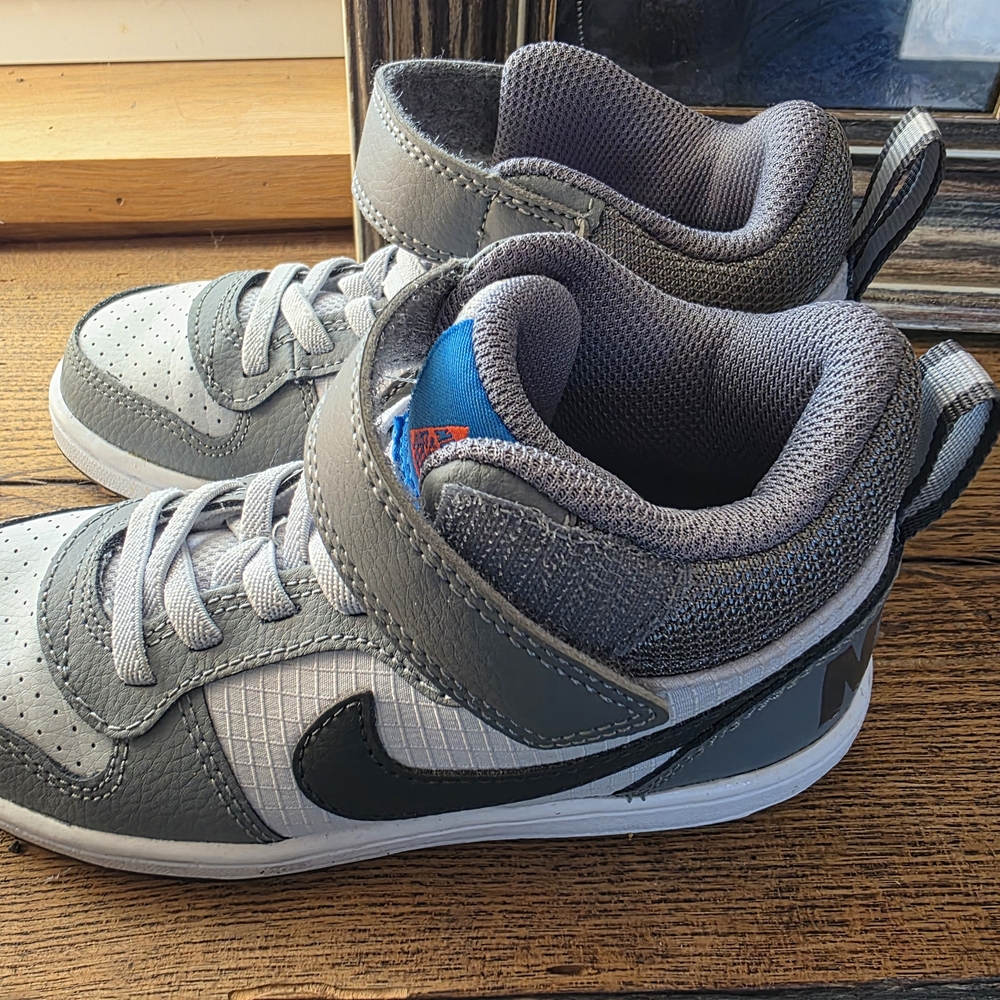 Gray and Black High-Top Sneakers